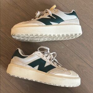 New Balance CT302 Cream and Dark Green Sneakers
